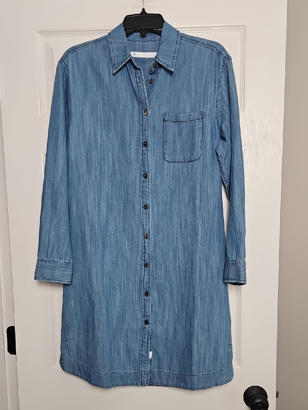 Southern Tide Long Sleeve Button Front Denim Dress: Med Indigo Wash:‎ Size- XS